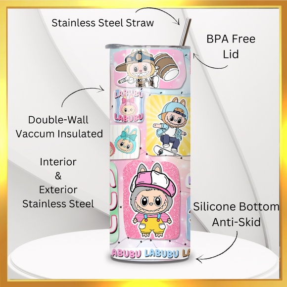 Labubus -  20oz Tumbler Stainless Steel - Design created by me - Picture 4 of 6